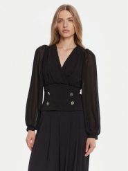 Rinascimento Bluzka CFC0126180003 Czarny Regular Fit. Czarne bluzki damskie Rinascimento, s, bez wzorów, z syntetyku, bez kołnierzyka, bez ramiączek. Za 379.99 zł.