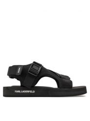 KARL LAGERFELD Sandały KL70515 Czarny. Czarne sandały męskie KARL LAGERFELD, bez wzorów, z materiału, bez zapięcia. Za 889.99 zł.