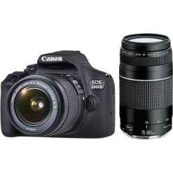 Aparat CANON EOS 2000D + Obiektyw 18-55mm + Obiektyw 75-300mm. Lustrzanki cyfrowe Canon. Za 2,499.99 zł.
