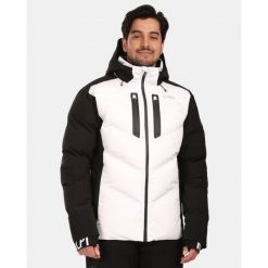 Męska kurtka narciarska Kilpi SKIMMIO-M. Białe kurtki sportowe męskie Kilpi, m, bez wzorów, z nylonu, bez kaptura, narciarskie. Za 680.25 zł.