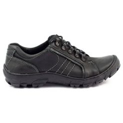 KOMODO Buty męskie trekkingowe skóra 904 czarne. Czarne trekkingi męskie na jesień, z jeansu, bez zapięcia. Za 367.89 zł.