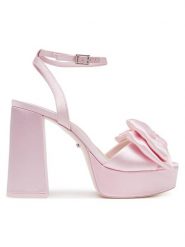 Aldo Sandały Stepsisterheel 14008286 Różowy. Czerwone sandały damskie Aldo, bez wzorów, z materiału, bez obcasa, na słupku, bez zapięcia. Za 469.99 zł.