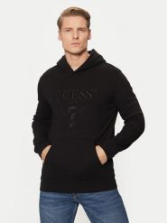 Guess Bluza M5RQ36 KCN01 Czarny Regular Fit. Czarne bluzy męskie Guess, m, z aplikacjami, z bawełny, bez ramiączek, bez kaptura. Za 189.99 zł.