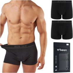 Bokserki męskie Beon MB-G11 Coal Black 2x XL. Czarne bokserki męskie Beon, bez wzorów. Za 49.90 zł.