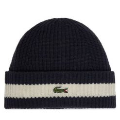 Czapka Lacoste. Niebieskie czapki męskie Lacoste, na zimę, bez wzorów. Za 269.99 zł.