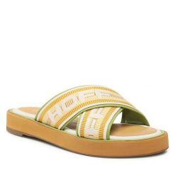 Klapki HOFF. Żółte klapki damskie HOFF, bez wzorów, bez obcasa, bez zapięcia. Za 369.99 zł.