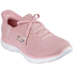 Buty sportowe damskie Skechers Summits new Daily. Czerwone obuwie sportowe damskie Skechers, bez wzorów, z tkaniny, bez zapięcia. W wyprzedaży za 390.00 zł.