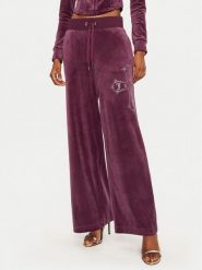 Juicy Couture Spodnie dresowe Jerry Cross JCBBJ224833 Bordowy Wide Leg. Czerwone spodnie dresowe damskie Juicy Couture, bez wzorów, z dresówki. Za 279.99 zł.