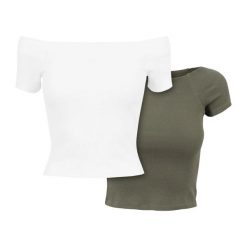 Koszulka Damska/żebrowana Bez Ramiączek (zestaw 2 Sztuk). Brązowe bluzki damskie Urban Classics, l, bez wzorów, casualowe, bez kołnierzyka, bez ramiączek. Za 94.99 zł.