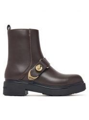 Armani Exchange Botki XW003093 AF18975 U6032 Brązowy ciemny. Brązowe botki damskie Armani Exchange, bez wzorów, ze skóry, bez obcasa, na płaskiej podeszwie, bez zapięcia. Za 1,079.00 zł.