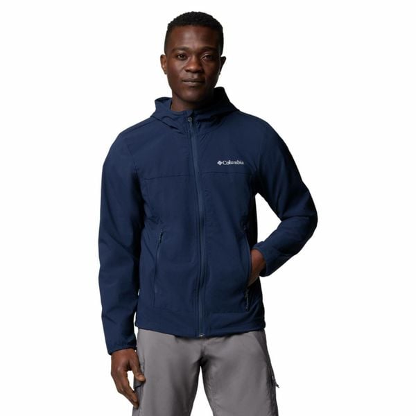 Kurtka softshellowa męska Columbia Heather Canyon II Hooded Jacket z kapturem. Niebieskie kurtki męskie Columbia, m, bez wzorów, z softshellu, z kapturem, trekkingowe. Za 324.99 zł.