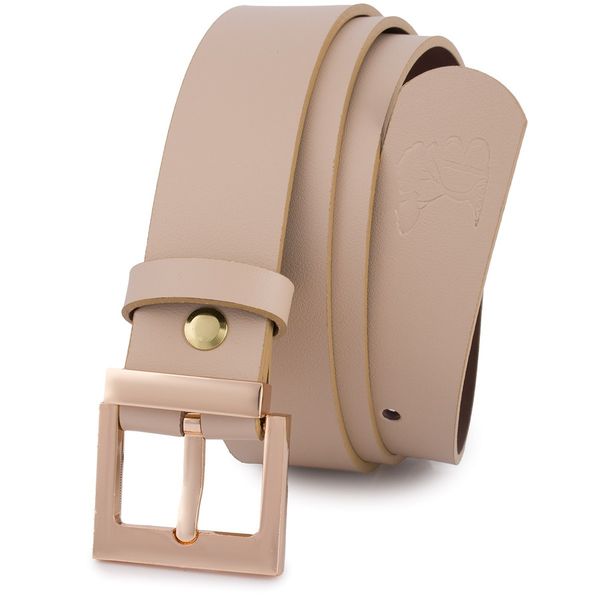 Pasek skórzany BELTIMORE r.100-115 cm D68 beżowy. Brązowe paski damskie bez wzorów. Za 54.90 zł.