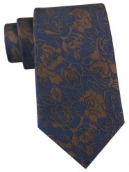 Krawat Męski - Angelo di Monti - Brąz z Niebieskim, Kwiaty. Niebieskie krawaty i muchy Angelo di Monti, bez wzorów, z tkaniny, eleganckie. Za 45.00 zł.