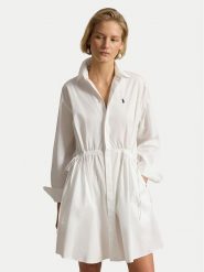 Polo Ralph Lauren Sukienka koszulowa 211B19986003 Biały Relaxed Fit. Białe sukienki damskie Polo Ralph Lauren, bez wzorów, z bawełny, bez kołnierzyka, bez ramiączek, koszulowe. Za 1,299.00 zł.