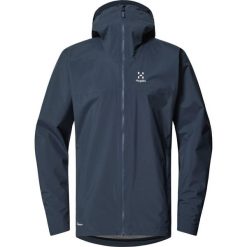 Kurtka turystyczna Haglöfs Korp Proof. Niebieskie kurtki męskie Haglöfs, bez wzorów, sportowe, bez kaptura. Za 834.30 zł.