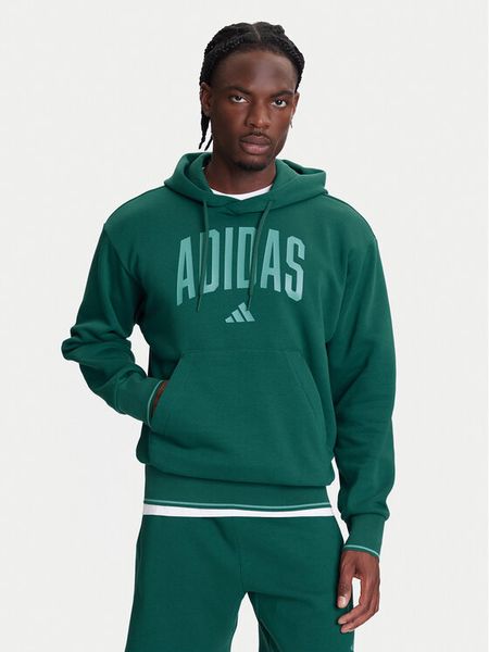 Adidas Bluza Collegiate KC3873 Zielony Regular Fit. Zielone bluzy męskie Adidas, m, bez wzorów, z syntetyku, bez ramiączek, bez kaptura. Za 199.99 zł.