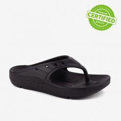 Klapki damskie Coqui Riva na koturnie, czarne. Czarne klapki damskie Coqui, bez wzorów, z materiału, eleganckie, bez obcasa, na koturnie, bez zapięcia. Za 129.99 zł.