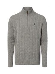 Polo Ralph Lauren Sweter z mieszanki wełny i kaszmiru Mężczyźni Kaszmir szary, XL. Szare swetry męskie Polo Ralph Lauren, m, bez wzorów, z kaszmiru, bez kołnierzyka, bez ramiączek. Za 1,199.95 zł.