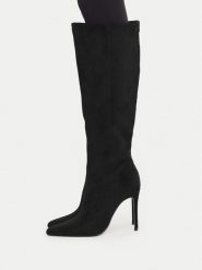 Nine West Kozaki EO-C6008-1 Czarny. Czarne kozaki damskie Nine West, bez wzorów, z materiału, bez obcasa, na szpilce, bez zapięcia. Za 379.99 zł.