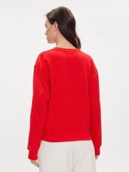 Tommy Hilfiger Bluza Logo WW0WW39791 Czerwony Regular Fit. Czerwone bluzy damskie Tommy Hilfiger, m, bez wzorów, z bawełny, bez ramiączek, bez kaptura. Za 369.99 zł.