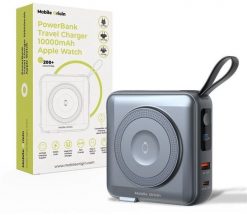 Mobile Origin Powerbank & Travel Charger, Lightning/USB-C Cable, MagSafe/AW/iPhone Compatible, grey. Szare powerbanki MOBILE ORIGIN. Za 141.91 zł.