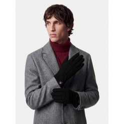 Rękawiczki Beverly Hills Polo Club. Czarne rękawiczki męskie Beverly Hills Polo Club, bez wzorów, z dzianiny. Za 49.99 zł.