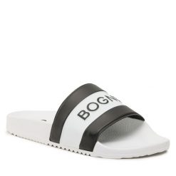 Klapki Bogner. Białe klapki damskie Bogner, bez wzorów, bez obcasa, bez zapięcia. Za 219.99 zł.