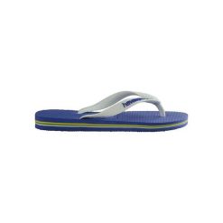 Sandały Havaianas Brasil Niebieskie dla Junior Mężczyzn. Niebieskie sandały męskie Havaianas, na lato, bez wzorów, z materiału, eleganckie, bez zapięcia. Za 46.58 zł.