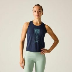 Damska kamizelka z grafiką Harmonic. Niebieskie koszulki sportowe damskie Dare 2B, bez wzorów, z lyocellu, bez ramiączek, na fitness i siłownię. Za 119.99 zł.