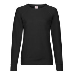 Lekki Sweter Raglanowy Dla Kobiet. Czarne swetry nierozpinane damskie fruit of the loom, xs, bez wzorów, bez kołnierzyka, bez ramiączek. Za 69.99 zł.