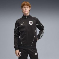 Męska kurtka dresowa Austria KING Anthem PUMA. Białe kurtki męskie Puma, m, bez wzorów, z dresówki, retro, bez kaptura. Za 389.00 zł.