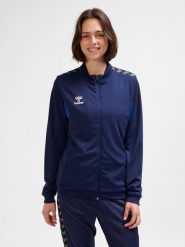 Damska bluza dresowa Hummel Authentic Pl. Niebieskie bluzy damskie Hummel, xs, bez wzorów, z dresówki, klasyczne, bez ramiączek, bez kaptura. Za 212.45 zł.