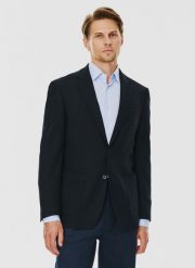 PAKO LORENTE – Casualowa marynarka męska w kolorze granatowym. Garnitury męskie Pako Lorente, m, bez wzorów, z dzianiny, casualowe. Za 399.99 zł.