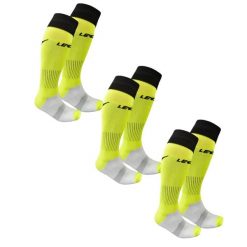 Skarpety piłkarskie C164 fluorescencyjny żółty 3 pary. Czarne skarpety męskie Legea, bez wzorów, z bawełny. Za 56.00 zł.