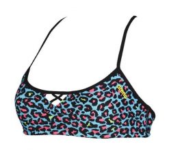 Góra od stroju kąpielowego damskiego top na basen Arena Bandeau. Niebieskie stroje kąpielowe damskie ARENA, l, bez wzorów, z materiału. Za 41.99 zł.