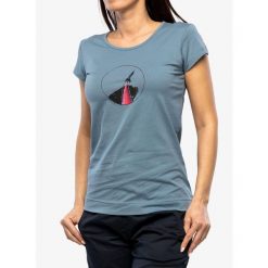 Koszulka bawełniana damska Ocun Classic T Organic Rainbow Rocket. Niebieskie koszulki sportowe damskie Ocun, bez wzorów, z bawełny, bez ramiączek. Za 203.50 zł.