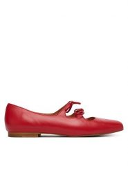 Balagan Baleriny Shirley Czerwony. Czerwone balerinki damskie BALAGAN, bez wzorów, ze skóry, bez obcasa, bez zapięcia. Za 569.99 zł.