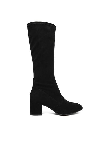 HÖGL Kozaki 0-134162-01000 Czarny. Czarne kozaki damskie HÖGL, bez wzorów, ze skóry, bez obcasa, na słupku, bez zapięcia. Za 849.99 zł.