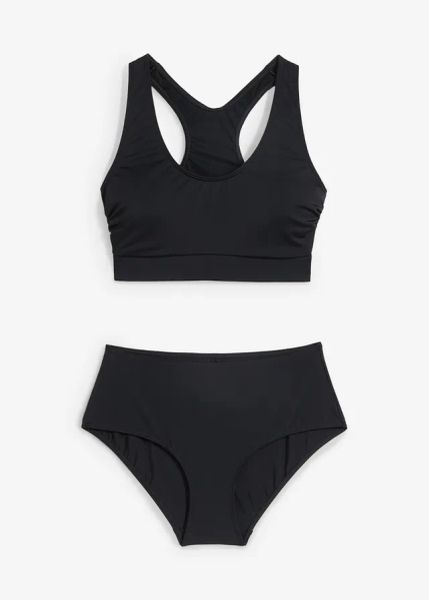Bikini bustier (2 części). Czarne bikini bonprix, bez wzorów. Za 107.99 zł.