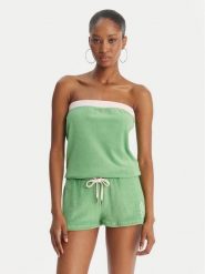 Juicy Couture Kombinezon Applique Terry JCWFP126316 Zielony Regular Fit. Zielone sukienki damskie Juicy Couture, m, bez wzorów, z bawełny, bez kołnierzyka, bez ramiączek. Za 254.99 zł.