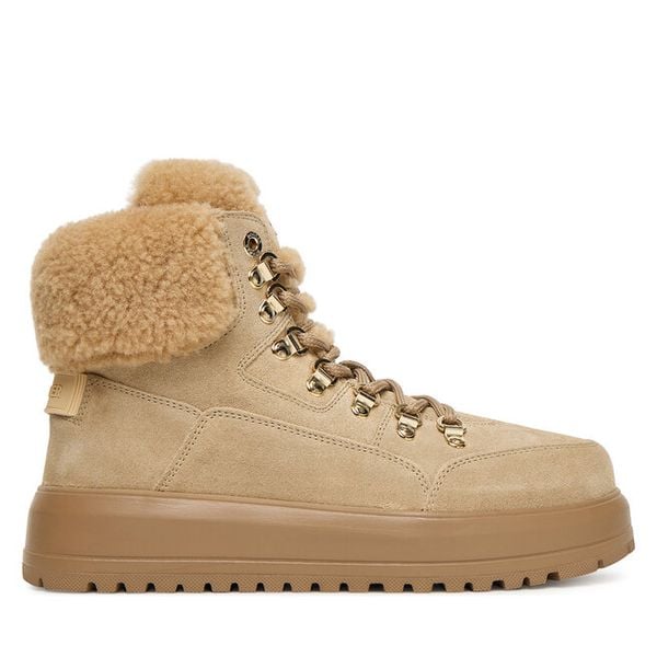 Trzewiki Bogner. Brązowe botki damskie Bogner, bez wzorów, bez obcasa, na płaskiej podeszwie, bez zapięcia. Za 1,089.00 zł.