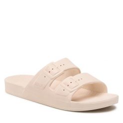 Klapki Freedom Moses. Brązowe klapki damskie Freedom moses, bez wzorów, bez obcasa, bez zapięcia. Za 229.99 zł.