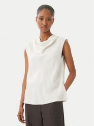 Calvin Klein Bluzka LV044F161G Biały Regular Fit. Białe bluzki damskie Calvin Klein, xs, bez wzorów, z wiskozy, bez kołnierzyka, bez ramiączek. Za 529.99 zł.