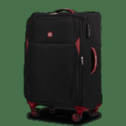Walizka miękka średnia DIPPER Wings 24" BLACK. Czarne walizki damskie Wings, bez wzorów, z materiału, średnie. Za 195.93 zł.