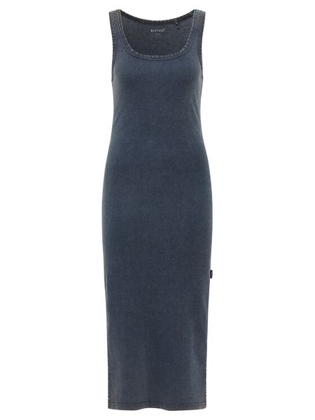 Mustang Sukienka codzienna Mona 1016535 Granatowy Slim Fit. Niebieskie sukienki damskie Mustang, na co dzień, xxs, bez wzorów, z bawełny, bez kołnierzyka, bez ramiączek, proste. Za 129.99 zł.