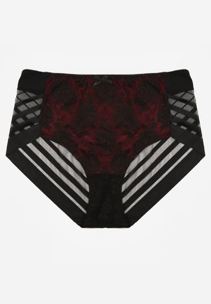 Czarno-Czerwone Siateczkowe Majtki Figi High Waist z Koronkowymi Zdobieniami Heylih. Czarne majtki damskie Renee, z jeansu. Za 19.99 zł.