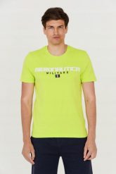 AERONAUTICA MILITARE Zielony t-shirt męski. Zielone t-shirty męskie Aeronautica Militare, m, bez wzorów, bez kołnierzyka, bez ramiączek. W wyprzedaży za 269.99 zł.