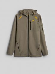 4F Bluza regular z kapturem męska - khaki M. Brązowe bluzy męskie 4F, m, bez wzorów, bez ramiączek, z kapturem. Za 199.99 zł.