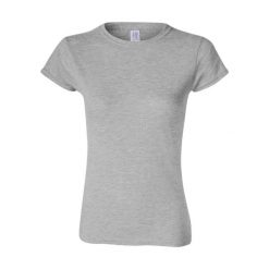 Damska Koszulka Softstyle O Średniej Grubości. Szare bluzki damskie GILDAN, xl, bez wzorów, sportowe, bez kołnierzyka, bez ramiączek. Za 44.99 zł.