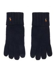 Polo Ralph Lauren Rękawiczki 449793457003 Granatowy. Niebieskie rękawiczki męskie Polo Ralph Lauren, bez wzorów, z dzianiny. Za 419.99 zł.
